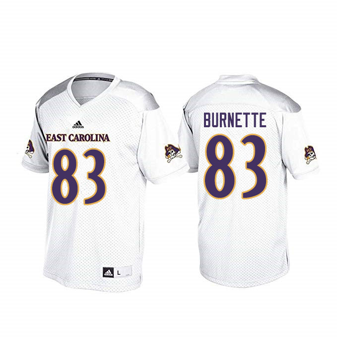 Men #83 Cam Burnette ECU Pirates College Football Jerseys Sale-White